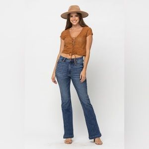 NEW! judy blue high waist tummy control slim bootcut jeans JB88476REG MD